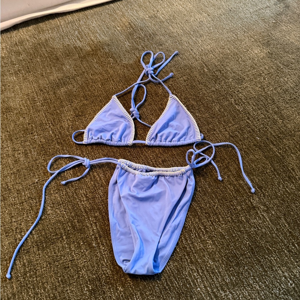 Blue String Tie Bikini Set